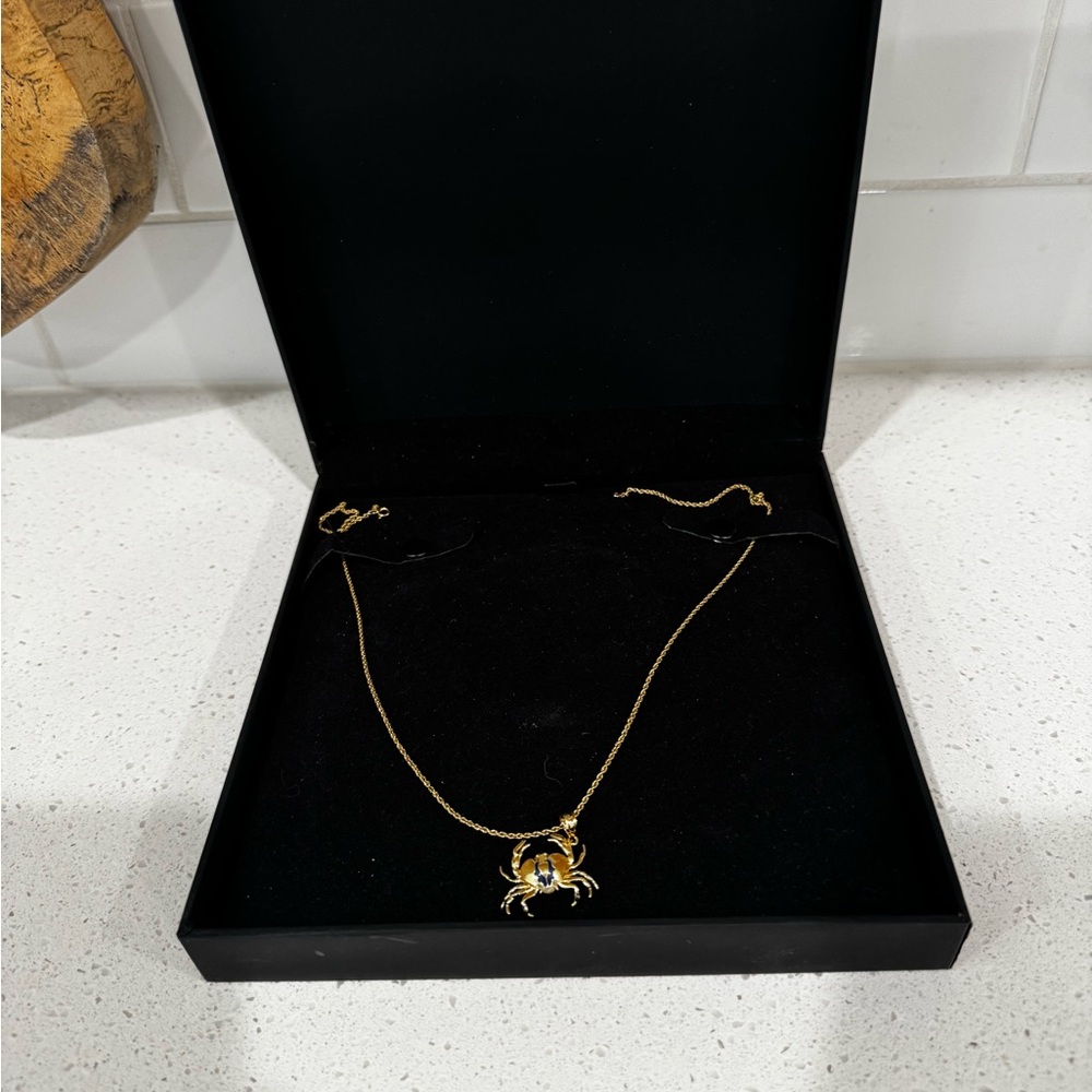 Gold Crab Pendant Necklace